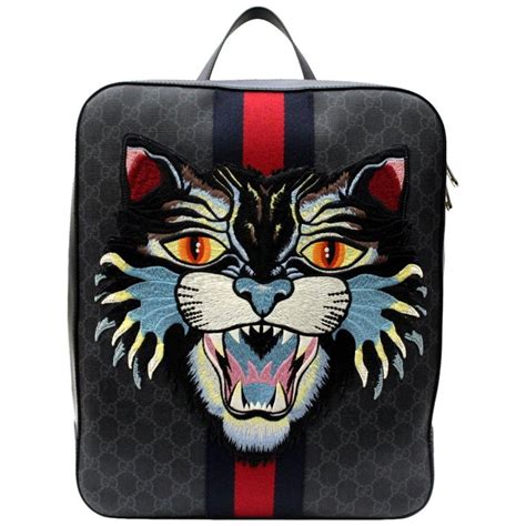 gucci backpack angry cat|Gucci GG Supreme Soft Drawstring Backpack Angry Cat Print .